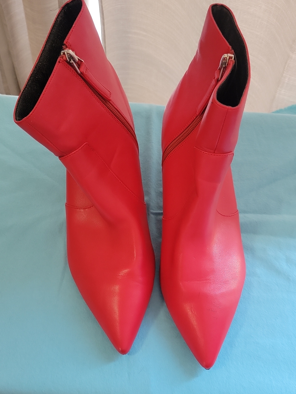 🌷 Eloquii Women's Red Pointed Toe Ankle Boots Size 10M